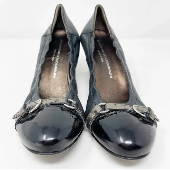 AGL Attilio Giusti Leombruni EU 39 US 9 Black Leather Cap Toe Pumps - Picture 3 of 12